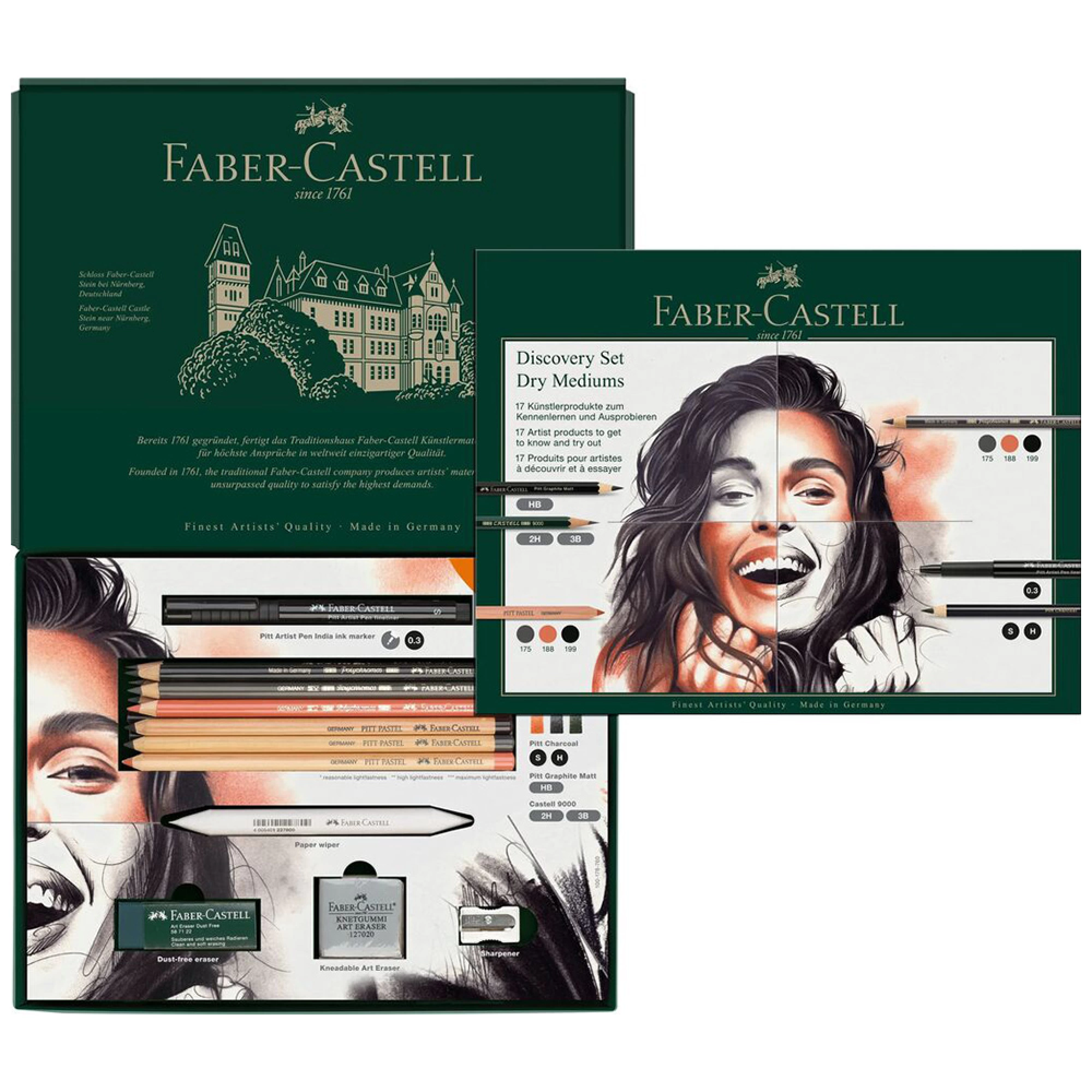 Creioane grafice - Set arta Faber-Castell Discovery 17 piese/cutie