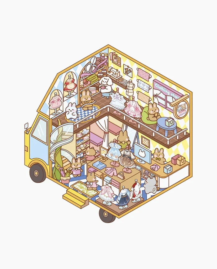 Set autocolante Cosy Tiny Trucks Camioane mici 300+ stickere [5]