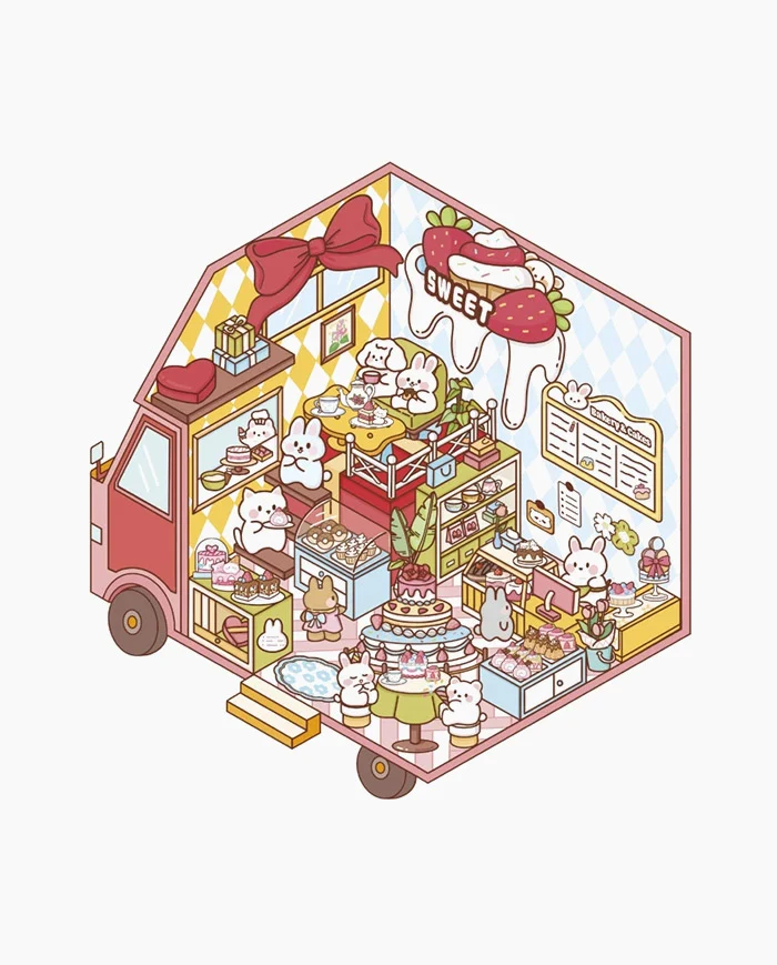 Set autocolante Cosy Tiny Trucks Camioane mici 300+ stickere [2]