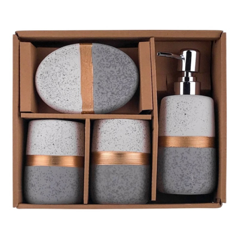 Seturi cadou - Set din ceramica pentru baie 4 piese 25x21 cm