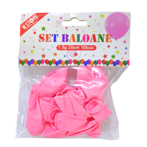 Noutăți Librăria Compas - Set baloane 10 buc /set  roz 25 cm