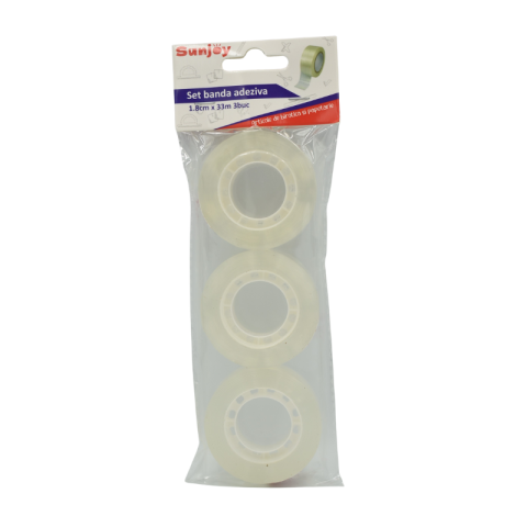 Benzi adezive și dispensere - Banda adeziva 3/set 1.8 cm x 33 m Sunjoy