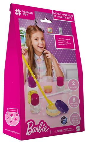 Jucării și jocuri - SET BARBIE MICUL LABORATOR DE LUCIU DE BUZE
