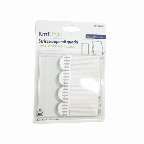 Etichete adezive - Set 4 benzi dublu adezive pentru tablouri 50 x 19 mm - Kmt Style