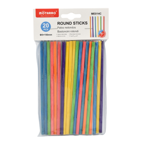 Artă și creativitate - Betisoare craft lemn multicolor 5x150 mm 20/set Motarro