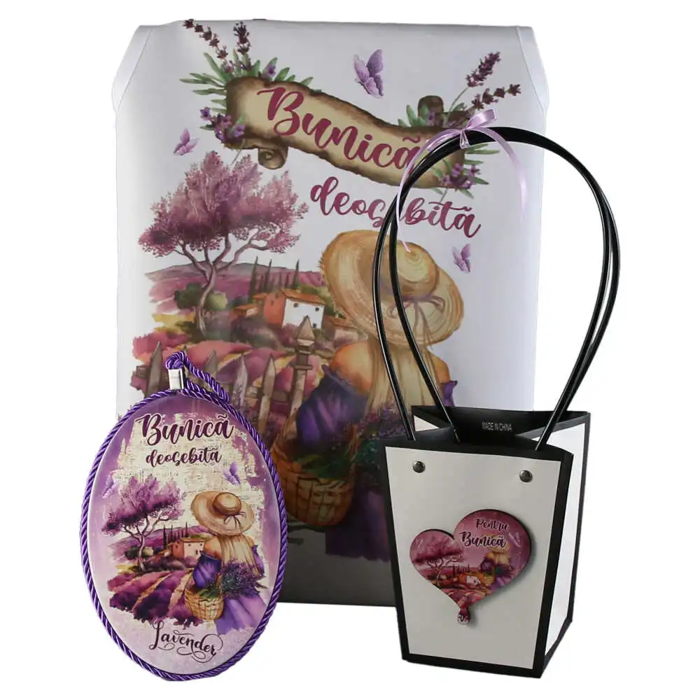 Seturi cadou - Set cadou „Bunica deosebita” cu 3 piese Lavender