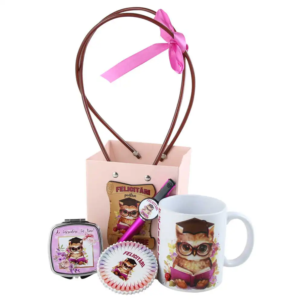 Casă și decorațiuni - Set cadou de absolvire roz 5 piese