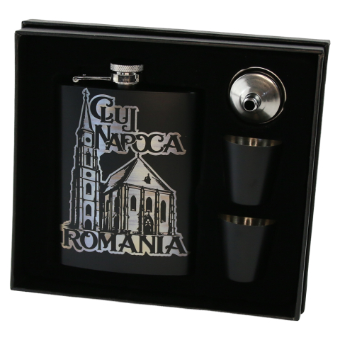 Set cadou Romania plosca gravata 220 ml Cluj Napoca [1]