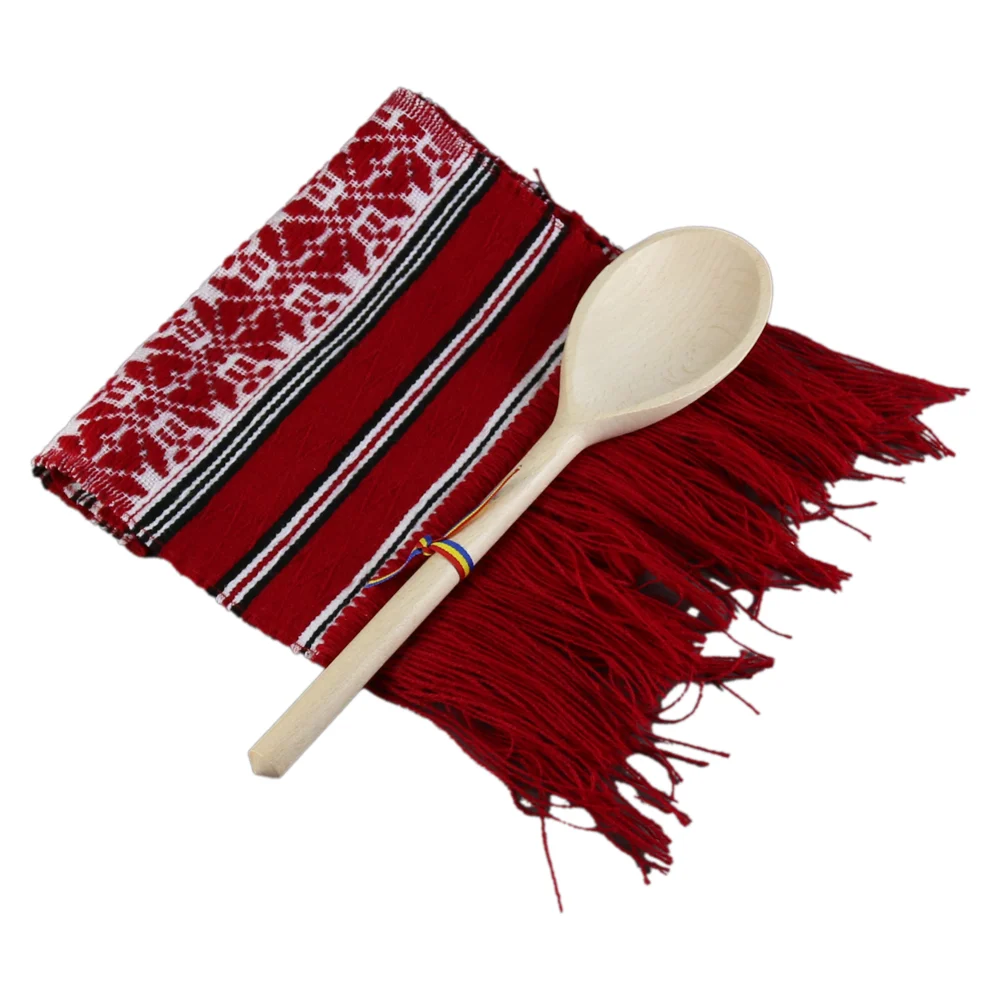 Casă și decorațiuni - Set cadou prosop cu lingurita lemn 7x27x4 cm