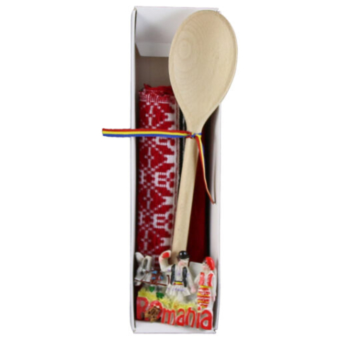 Casă și decorațiuni - Set cadou prosop cu lingurita lemn si magnet frigider