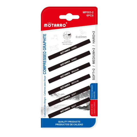 Birotică și accesorii birou - Set carbune pentru desen 65mm 6/set Motarro