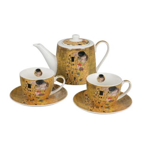 Set ceainic cu 2 cesti farfurioare infuzor metalic si capac The Kiss [1]