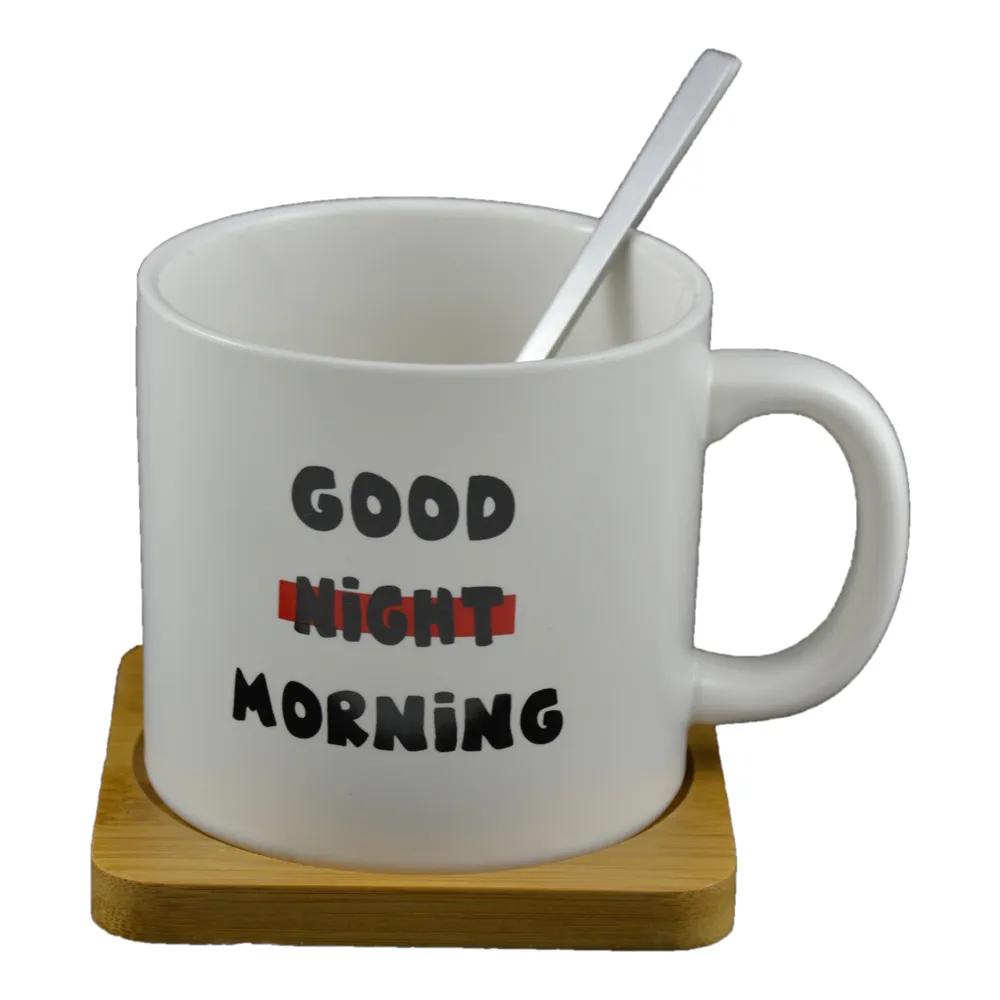 Set ceasca cu lingurita si suport inscriptionat 13 x 10 x 9 cm modele diferite [3]