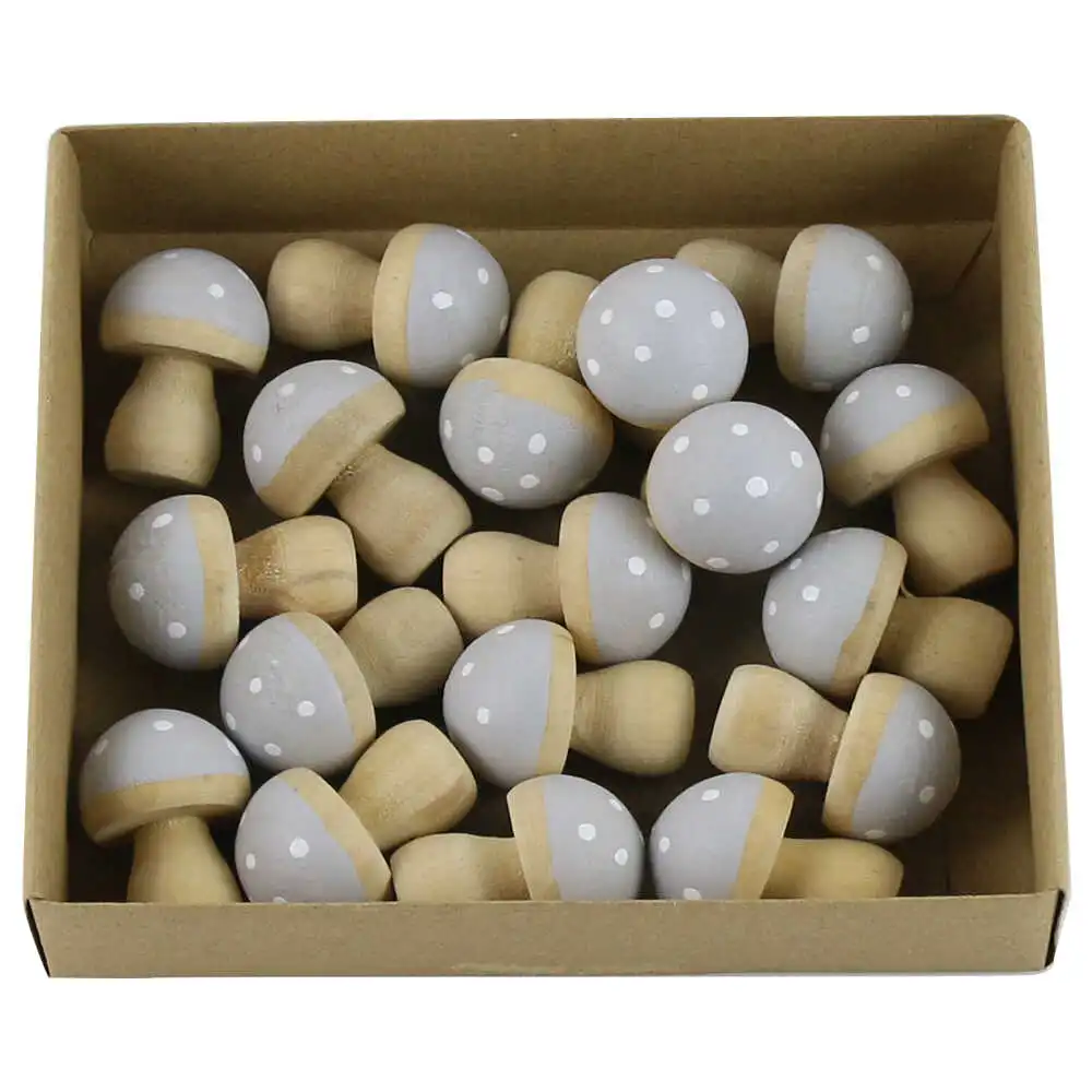 Accesorii craft - Set ciuperci decorative din lemn 3 cm gri