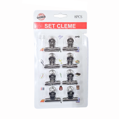 Birotică și accesorii birou - Set 8 cleme metalice pentru birou