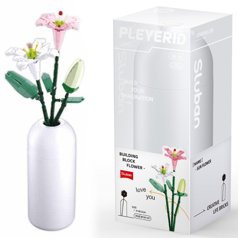 Jucării și jocuri - Set constructie Flowers 247 piese Crin