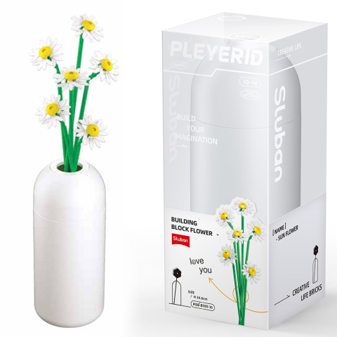 Jocuri de construcție și cuburi - Set constructie Flowers 255 piese Margareta