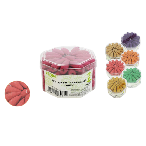 Conuri și betisoare parfumate - Conuri parfumate 70/set diverse culori
