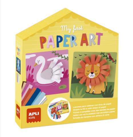 Jucării și jocuri - Set creativ cu benzi de hartie animale Apli Kids 21.4 x 5.5 x 23.5 cm