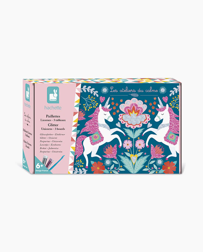 Jucării și jocuri - Set creativ Janod Glitter Unicorn 6 ani+