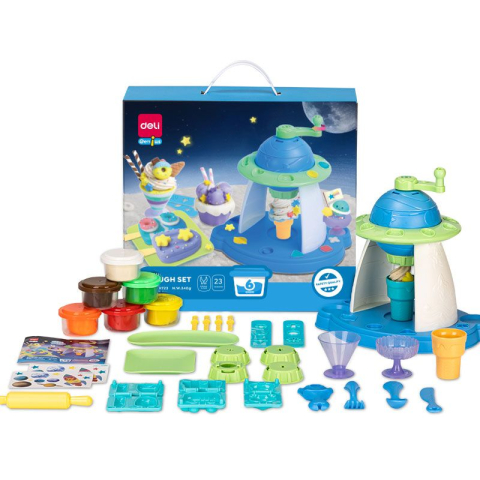 Artă și creativitate - Set creativ plastilina + 23 accesorii fabrica de dulciuri Deli