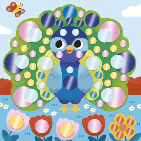 Set autocolante rotunde Janod cu animale 20 x 20 cm [1]