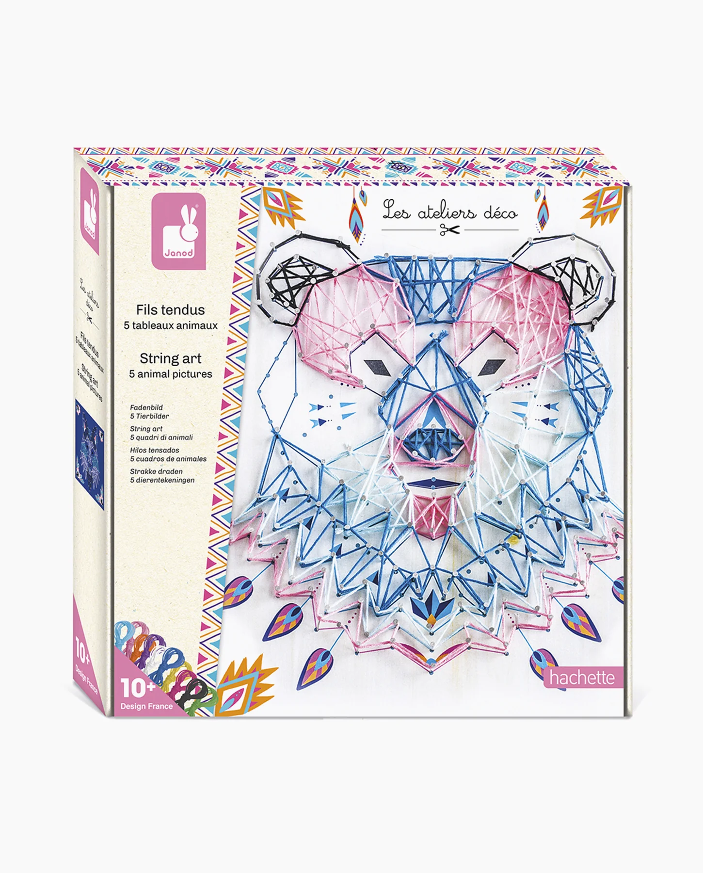 Jucării creative și senzoriale - Set creativ Janod String Art Animale 10 ani+