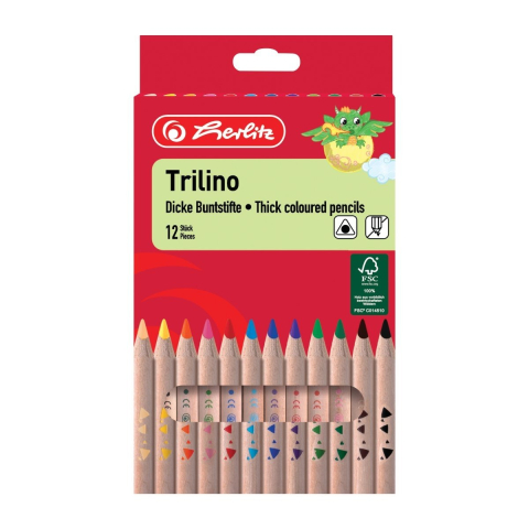 Creioane colorate - Creioane colorate Trilino Jumbo triunghiulare 12/set Herlitz