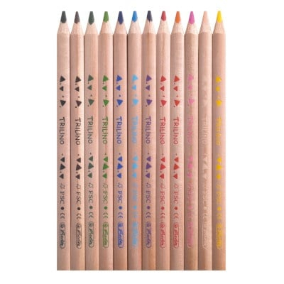Creioane colorate Trilino Jumbo triunghiulare 12/set Herlitz [1]