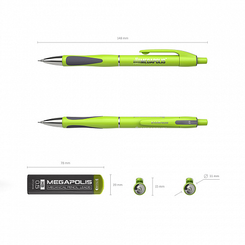 Set creion mecanic ErichKrause MEGAPOLIS Concept cu 20 mine 0.7 mm HB [2]