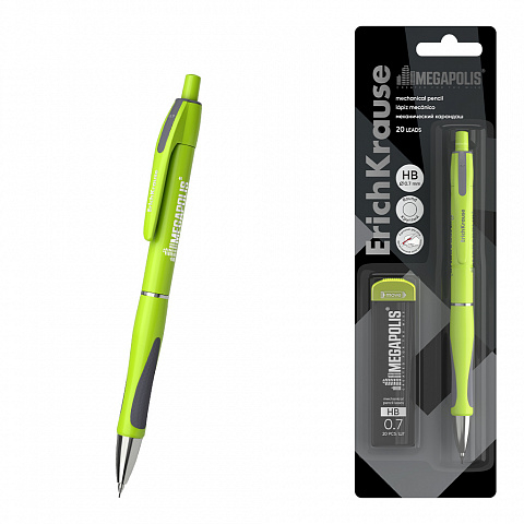 Noutăți Librăria Compas - Set creion mecanic ErichKrause MEGAPOLIS Concept cu 20 mine 0.7 mm HB