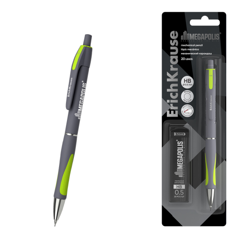 Creioane mecanice - Set creion mecanic ErichKrause MEGAPOLIS Concept cu 20 mine 0.5 mm HB