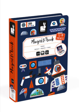 Jucării și jocuri - Joc magnetic Janod Magneti Book Cosmos 52 piese