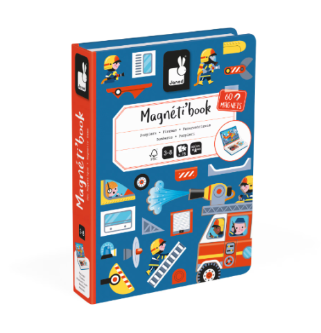 Jocuri educative - Joc magnetic Janod Magneti Book Pompieri 19 x 4 x 26 cm