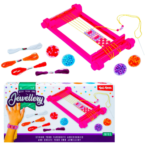 Jucării și jocuri - Set de confectionat bratari cu suport pentru tesut Toi-Toys