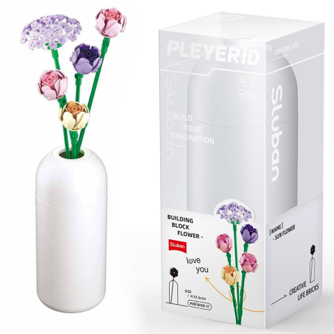 Jocuri de construcție și cuburi - Set de constructie Flowers 198 piese Bujor