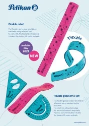 Set de geometrie flexibil 3 piese rigla 30 cm culori diferite [1]