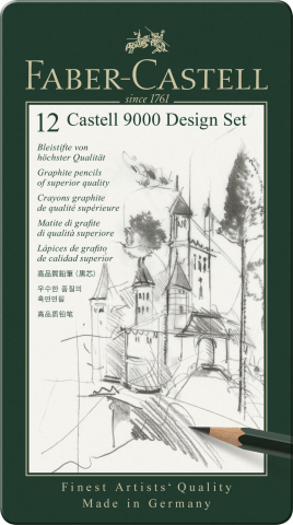 Birotică și accesorii birou - Creion grafit Castell 9000 12/set Faber-Castell
