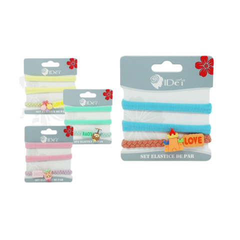 Accesorii personale și beauty - Set elastice de par 3 buc 8cm diverse culori