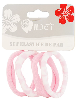 Accesorii personale și beauty - Set elastice de par 4.5cm 4 buc /set roz