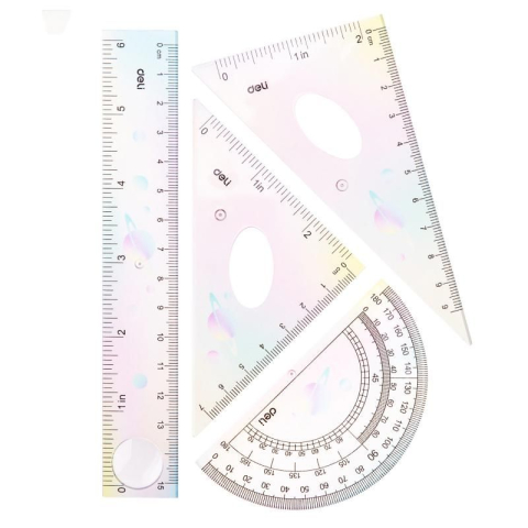 Set geometrie 4 piese Deli culori diferite [1]