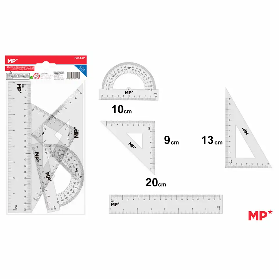 Truse geometrie - Set geometrie MP 4 piese transparent