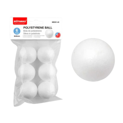 Accesorii craft - Globuri polistiren 40 mm 6/set Motarro