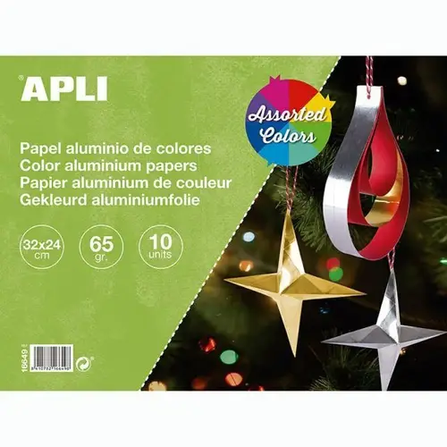 Rechizite școlare - Hartie tip staniol diverse culori 32x44 cm 10 file Apli