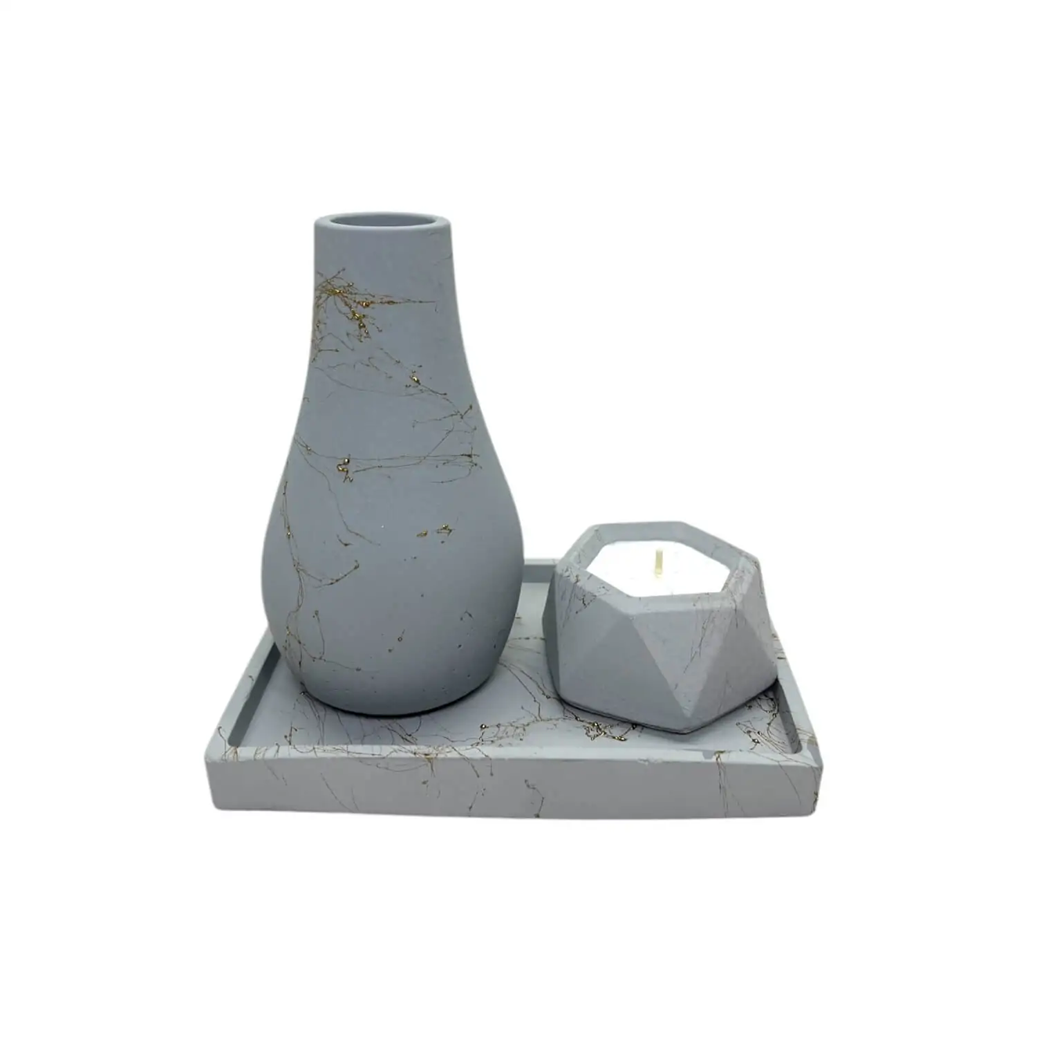 Set lumanare cu vaza pe tavita 15 cm diverse culori [1]