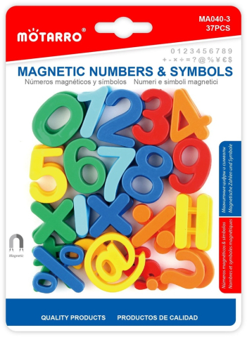 Jocuri educative și de societate - Set 37 cifre magnetice multicolor Motarro