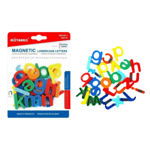 Jocuri educative și de societate - Set 26 litere magnetice multicolor Motarro