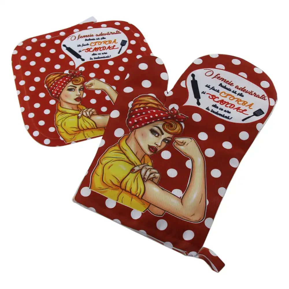 Noutăți Librăria Compas - Set manusa si suport oala O femeie adevarata... 17 x 26 cm