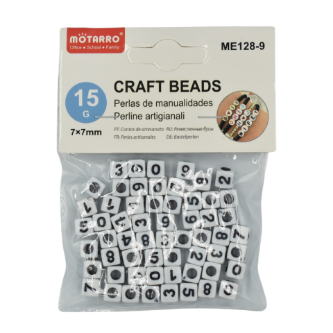 Artă și creativitate - Set margele cu cifre 15g 7x7 mm Motarro