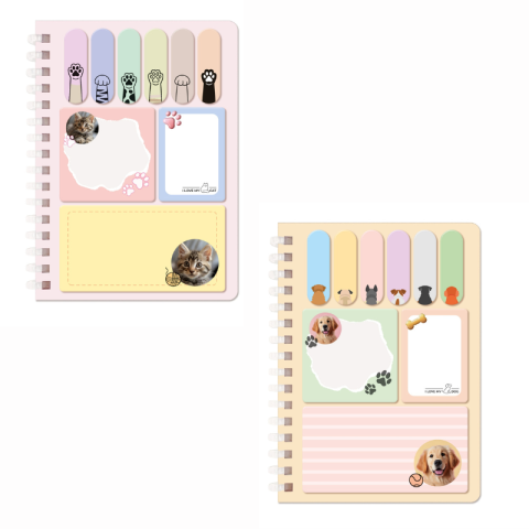 Papetărie și articole din hârtie - Set memo Mini Meow 30 file si 180 notite adezive Lebez modele diferite